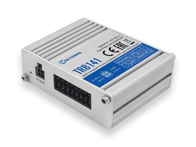 LTE Gateway: No WiFi, 4G, Input/Output, Micro USB, Teltonika, LTE Gateway, TRB141, No Wi-Fi, Ethernet LAN (RJ-45) ports 0, Mesh Support No, MU-MiMO No, 2G/3G/4G, Antenna type 1 x SMA for LTE, 1 x Virtual network interface via micro USB