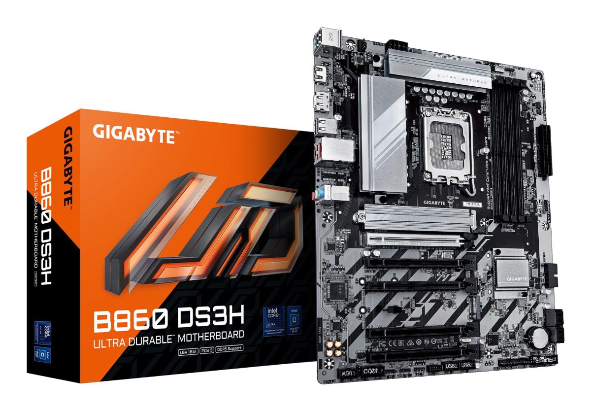 Mainboard, GIGABYTE, Intel B860 Express, LGA1851, ATX, Memory DDR5, Memory slots 4, 4xPCI-Express 4.0 1x, 1xPCI-Express 5.0 16x, 2xM.2, 1xHDMI, 1xDisplayPort, 4xUSB 2.0, 1xUSB-C, 1xPS/2, 1xRJ45, 3xAudio port, B860DS3H