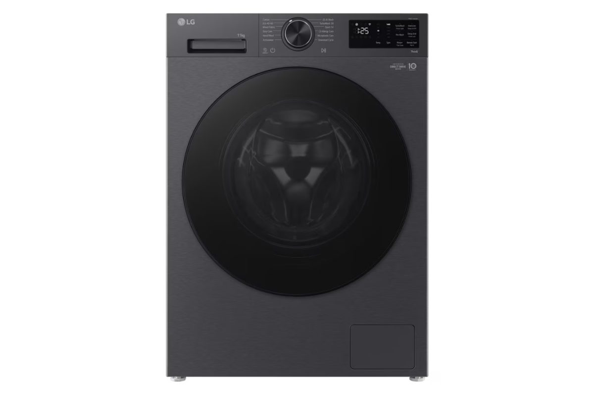 Washing machine, F4X5011TBB, Energy efficiency class A, Front loading, Washing capacity 11 kg, 1400 RPM, Depth 57 cm, Width 60 cm, Display, LED, Steam function, Direct drive, Wi-Fi, Matte Black