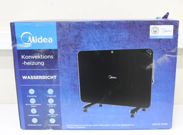 SALE OUT. Midea NDK15-15MR Convection Heater, Black | Midea | Convection Heater | NDK15-15MR | Convection Heater | 1500 W | Number of power levels 3 | Black | DAMAGED PACKAGING, DENT ON THE BACK AND SCRATCHES ON EDGE | IPX4