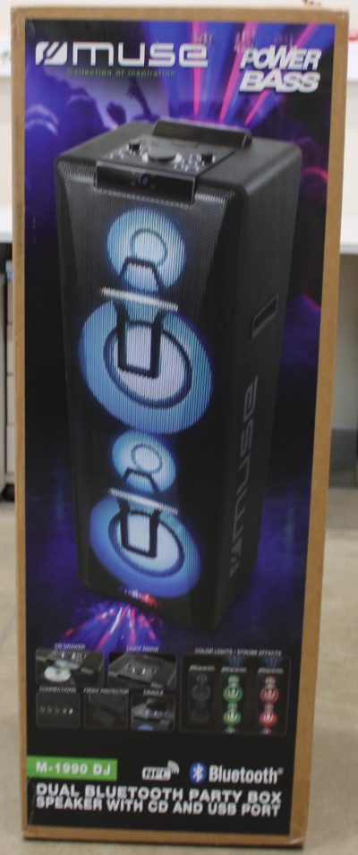 Muse M-1990 DJ Party Box Double Bluetooth CD, DAMAGED PACKAGING, Muse, Party Box Double Bluetooth CD Speaker, M-1990 DJ, Warranty 24 month(s), 1000 W, Bluetooth, Wireless connection, Portable, Black