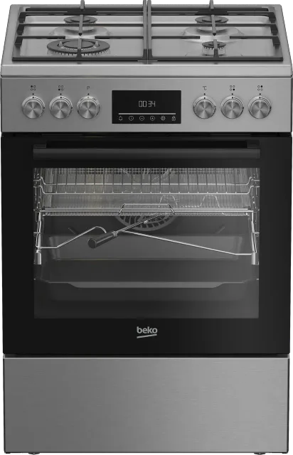 BEKO Cooker | FBMA61330GXDT | Hob type Gas | Oven type Electric | Stainless Steel | Width 60 cm | Grilling | LED | Depth 60 cm | 72 L
