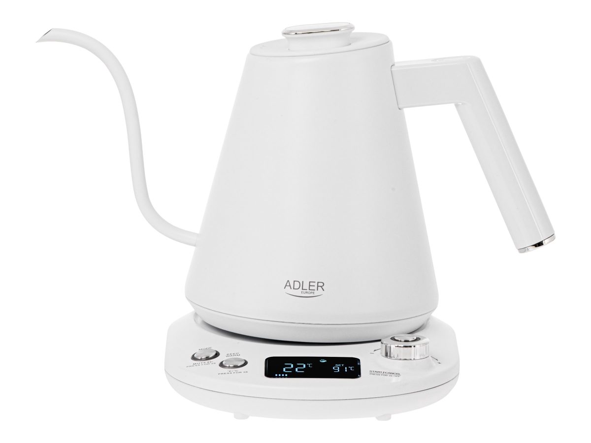 Kettle, AD 1349w, Electric, 1100 W, 1 L, Stainless Steel, 360° rotational base, White