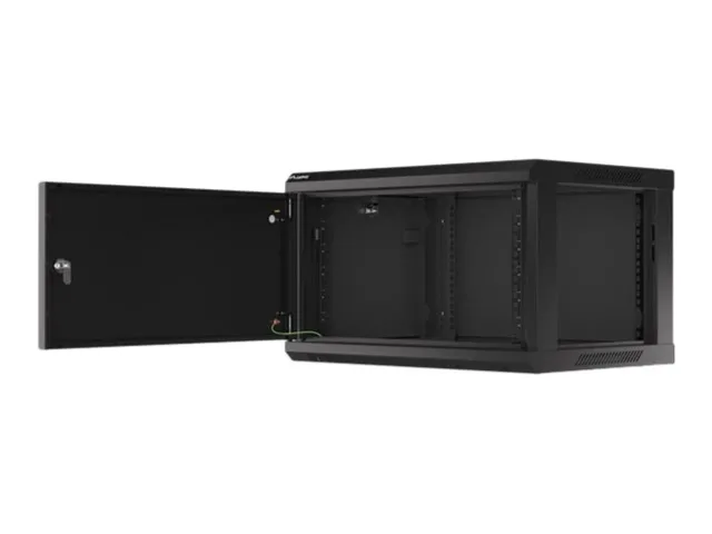 Lanberg | Rack cabinet 19" wall-mount 6U/600x450 for self-assembly with metal door (flat pack) | WF01-6406-00B | Black