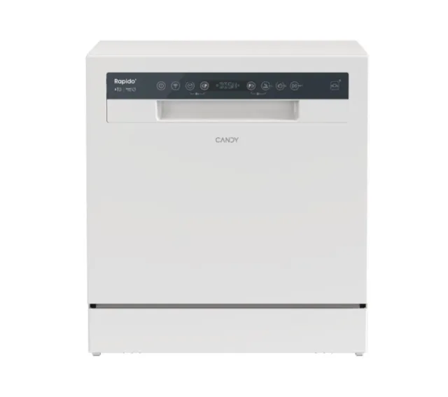 Candy Dishwasher | CP 8F9FFW | Free-standing | Width 55 cm | Number of place settings 8 | Number of programs 8 | Energy efficiency class F | Display | White