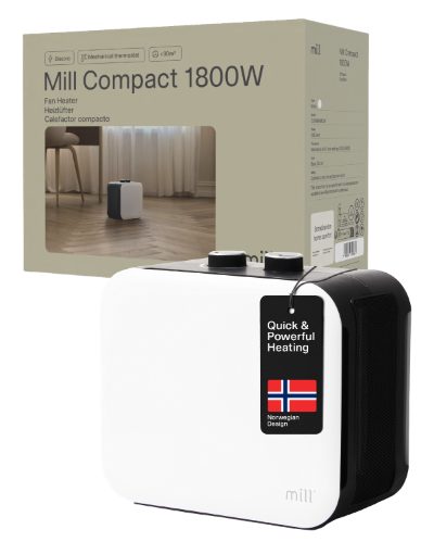 Compact PTC Fan Heater, CUS1800MECW, PTC Fan, 1800 W, Number of power levels 3, Suitable for rooms up to 10-30 m², White