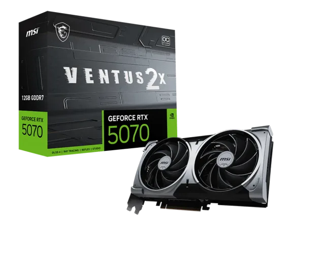 MSI GeForce RTX 5070 12G VENTUS 2X OC | NVIDIA | 12 GB | GeForce RTX 5070 | GDDR7 | HDMI ports quantity 1 | PCI Express Gen 5