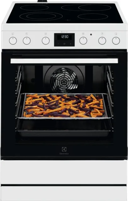 Electrolux elektriskā plīts ar elektrisko cepeškrāsni, 596 mm, balta