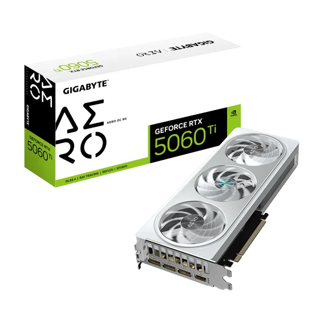 Gigabyte GeForce RTX 5060 Ti AERO OC 8G | NVIDIA | 8 GB | GeForce RTX™5060 Ti | GDDR7 | HDMI ports quantity 1 | PCI-E 5.0