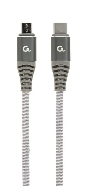 Cablexpert | Premium cotton braided USB Type-C to micro-USB charging and data cable, 1.5 m | CC-USB2B-CMMBM-1.5M