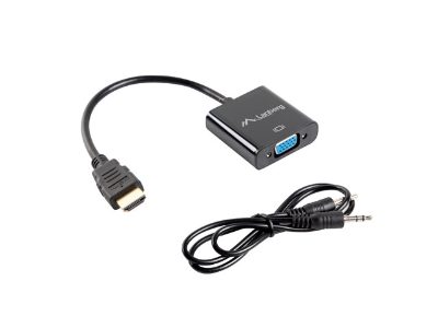 Lanberg HDMI, Mini Jack 3.5 mm, VGA Adapter, AD-0017-BK, 20 m