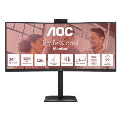 CU34E4CW, 34 ", VA, UWQHD, 120 Hz, 4 ms, 3440 x 1440 pixels, 350 cd/m², HDMI ports quantity 2, Black