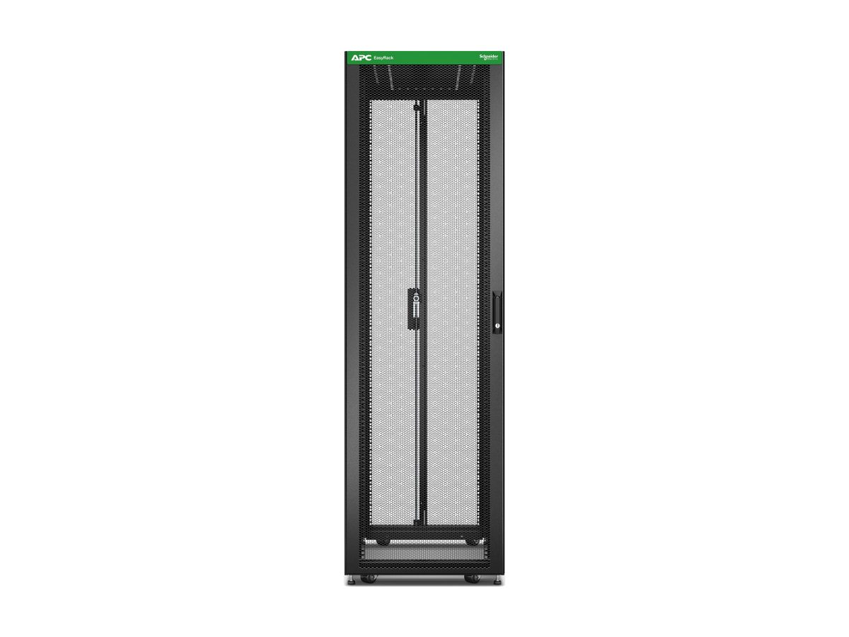 APC Easy Rack 600mm/42U/1000mm , with Roof, castors, feet and 4 Brackets, No Side panels, black, Schneider Electric