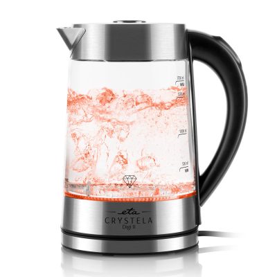 ETA Kettle, ETA515490000 CRYSTELA DIGI II, Electric, 2200 W, 1.7 L, Glass, 360° rotational base