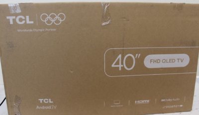 TCL 40S5K 40" (101.6 cm) Full HD QLED TV with HDR and Android TV, SALE OUT., TCL QLED TV, 40S5K, 40, Smart TV, Android TV, FHD, Black, USED, SCRATCHED