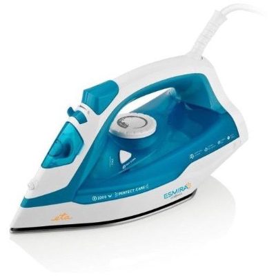 Iron, Esmira ETA027390000, Steam Iron, 2200 W, Water tank capacity 380 ml, Continuous steam 40 g/min, Steam boost performance 100 g/min, Turquoise