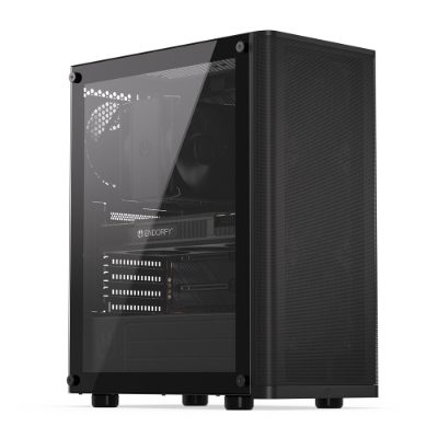 Case, ENDORFY, Ventum 200 Air, MicroTower, Case product features Transparent panel, Not included, ATX, MicroATX, MiniITX, Colour Black, EY2A002