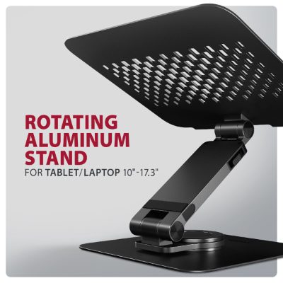 AXAGON STND-LRB stand with 360° rotation for laptops and tablets, Adjustable Height, Angle, 10-17.3 ", Maximum weight (capacity) 5 kg, Black