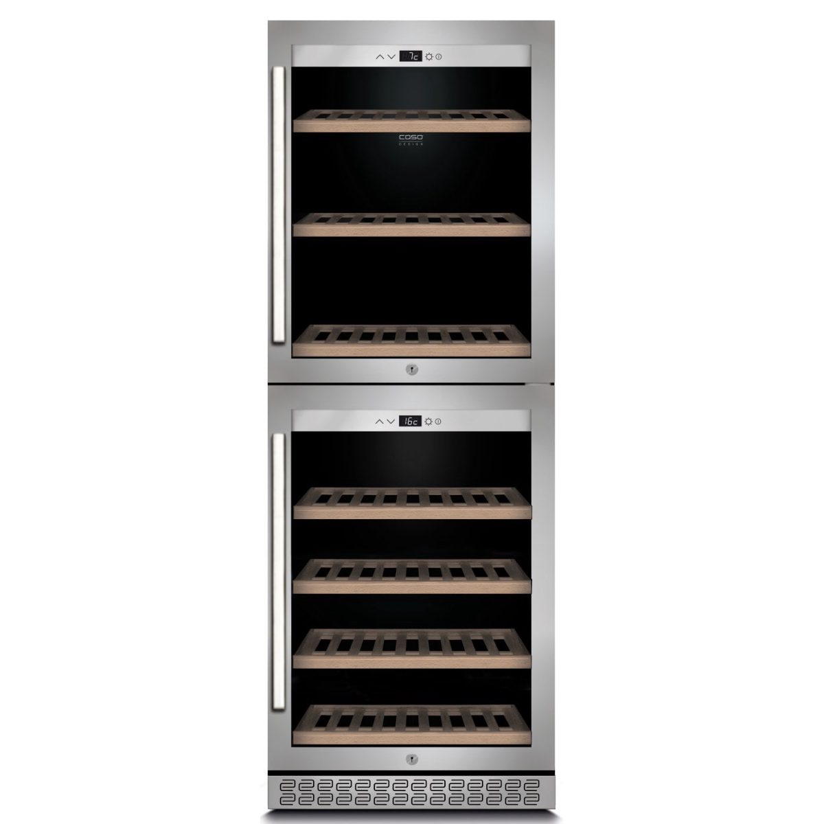 Wine cooler, WineChef Pro 126-2D, Energy efficiency class G, Showcase, Free standing, Bottles capacity Up to 126 bottles, Cooling type  Compressor technology, Stainless steel