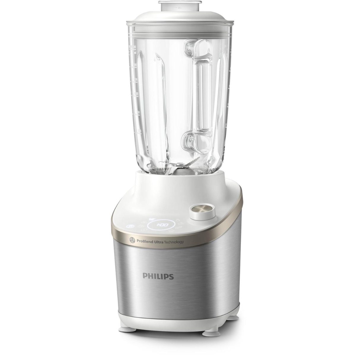 Atlantic High Speed Blender, HR3760/01 7000 Series, Tabletop, 1500 W, Jar material Glass, Jar capacity 2 L, Ice crushing, Metal/White