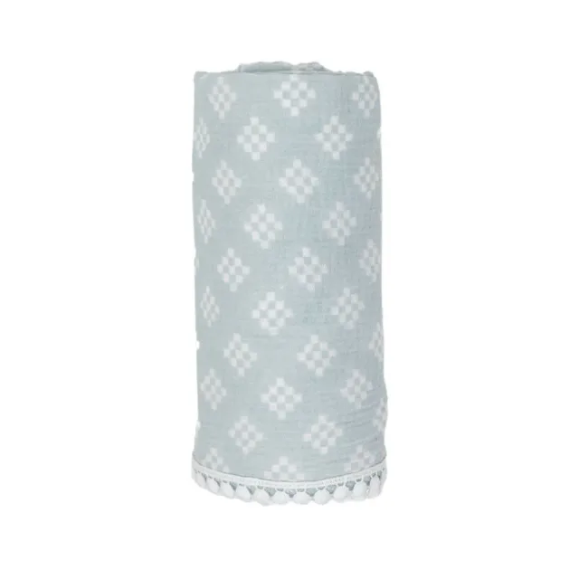 Lodger Swaddle Tribe Muslin kokvilnas autiņš, 120x120 cm, Ice Flow