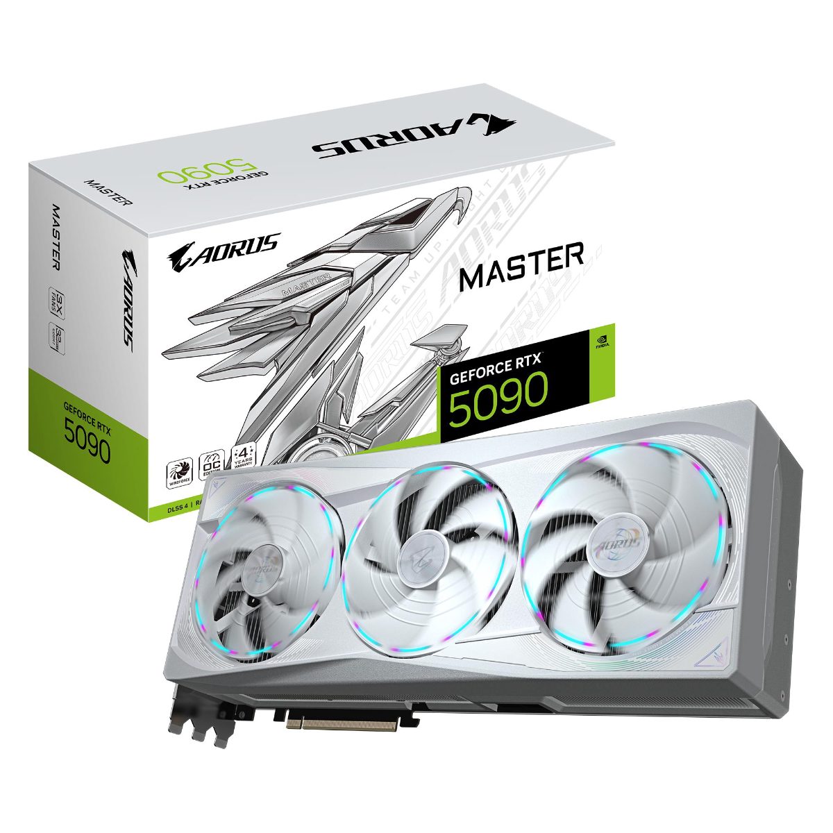 Gigabyte AORUS GeForce RTX 5090 MASTER ICE 32G, NVIDIA, 32 GB, GeForce RTX 5090, GDDR7, HDMI ports quantity 1, PCI-E 5.0