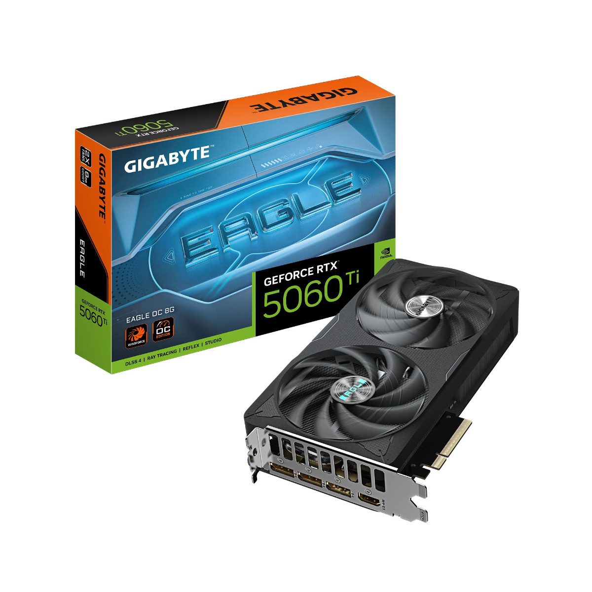Gigabyte GeForce RTX 5060 Ti EAGLE OC 8G, NVIDIA, 8 GB, GeForce RTX 5060 Ti, GDDR7, HDMI ports quantity 1, PCI-E 5.0