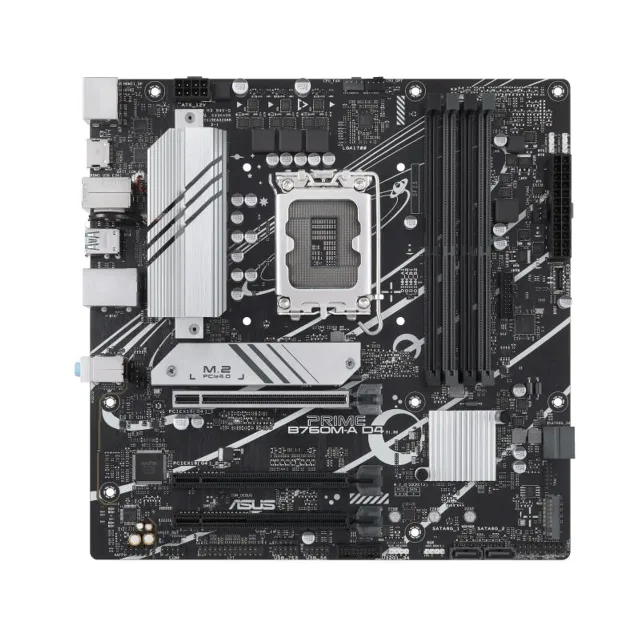 Mainboard|ASUS|Intel B760 Express|LGA1700|Micro-ATX|Memory DDR4|Memory slots 4|1xPCI-Express 4.0 16x|2xM.2|1xHDMI|1xDisplayPort|4xUSB 2.0|2xUSB 3.2|1xPS/2|1xRJ45|3xAudio port|PRIMEB760M-AD4-CSM