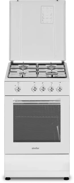 Simfer | Cooker | 4401SGRBB.1 | Hob type Gas | Oven type Gas | White | Width 50 cm | Depth 55 cm | 49 L