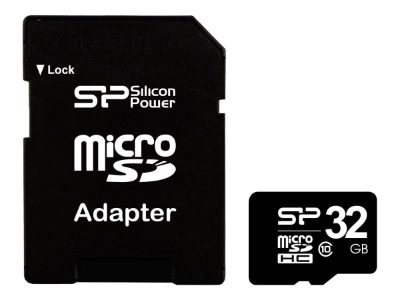 32 GB, MicroSDHC, Flash memory class 10, SD adapter
