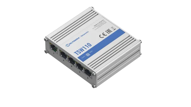 Teltonika | Switch | TSW110 | Unmanaged | Gigabit Ethernet (copper) ports quantity 5 | 10 Gbps (RJ-45) ports quantity 0 | SFP ports quantity 0 | SFP+ ports quantity 0 | Combo ports quantity 0 | PoE+ ports quantity 0 | Passive PoE ports quantity Possibility to power up through LAN port, not compatible with IEEE802.3af, 802.3at and 802.3bt standards | 24 month(s)