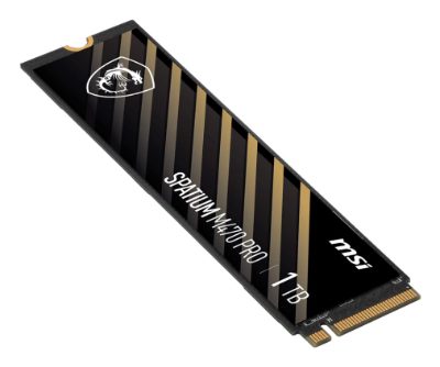 SSD, MSI, SPATIUM M470 PRO, 1TB, M.2, PCIe Gen4, NVMe, 3D NAND, Write speed 4500 MBytes/sec, Read speed 6000 MBytes/sec, 2.15mm, TBW 320 TB, MTBF 150000 hours, S78-440L0J0-P83