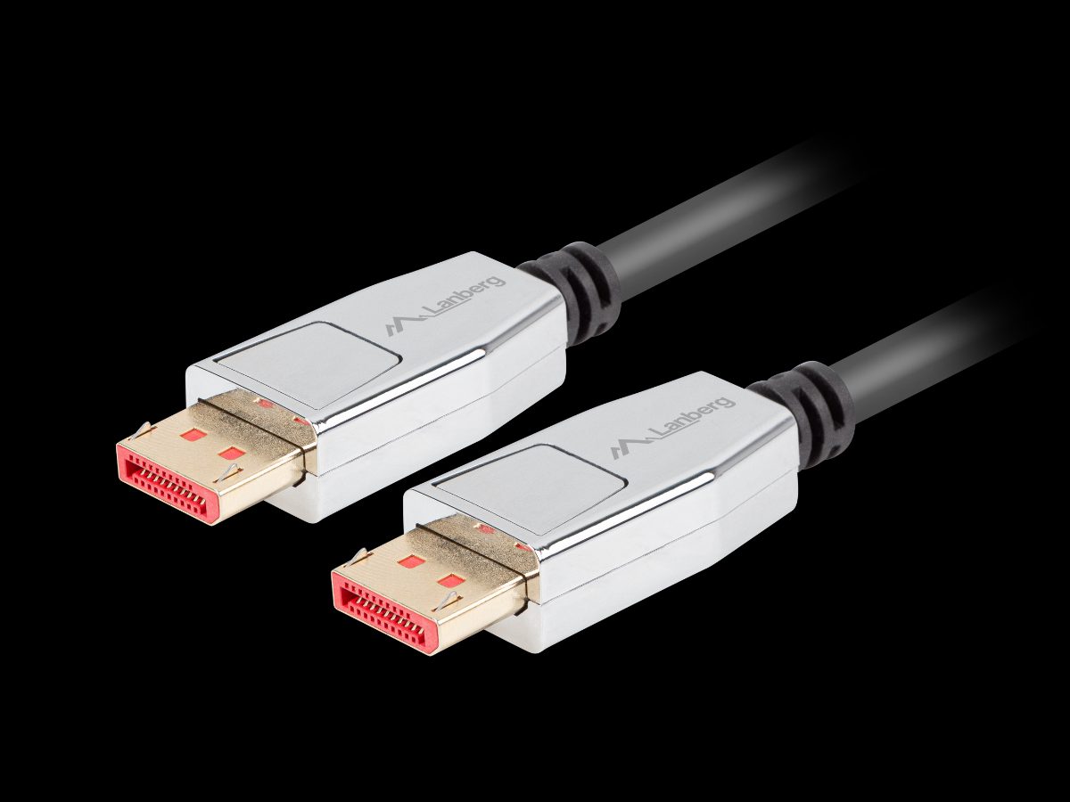 Lanberg DisplayPort M/M Cable 20 PIN V1.4 8K 60HZ, CA-DPDP-20CU-0018-BK, DisplayPort to DisplayPort, 1.8 m