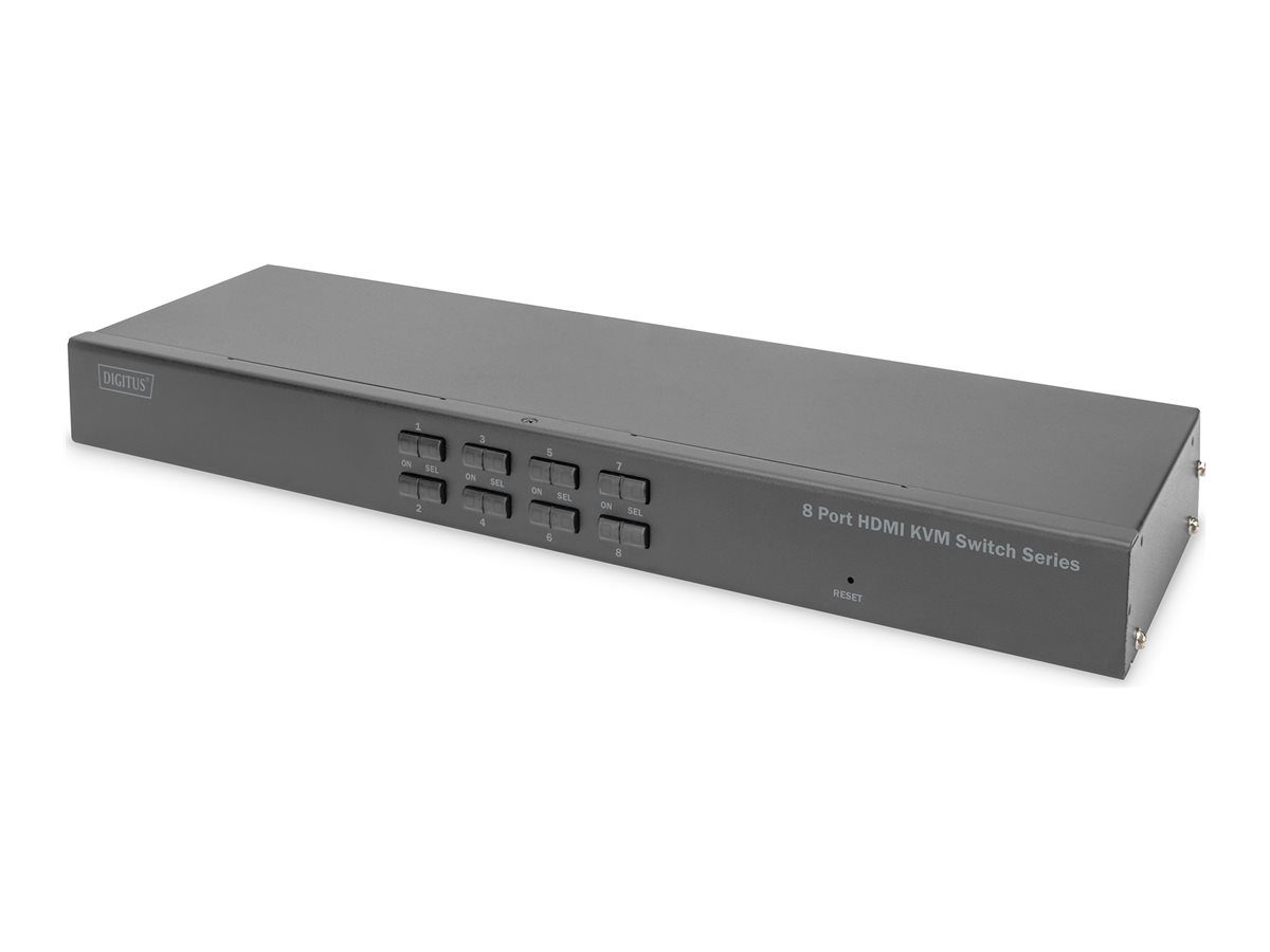 DIGITUS 19" 8 Port HDMI KVM Switch Single View, Digitus
