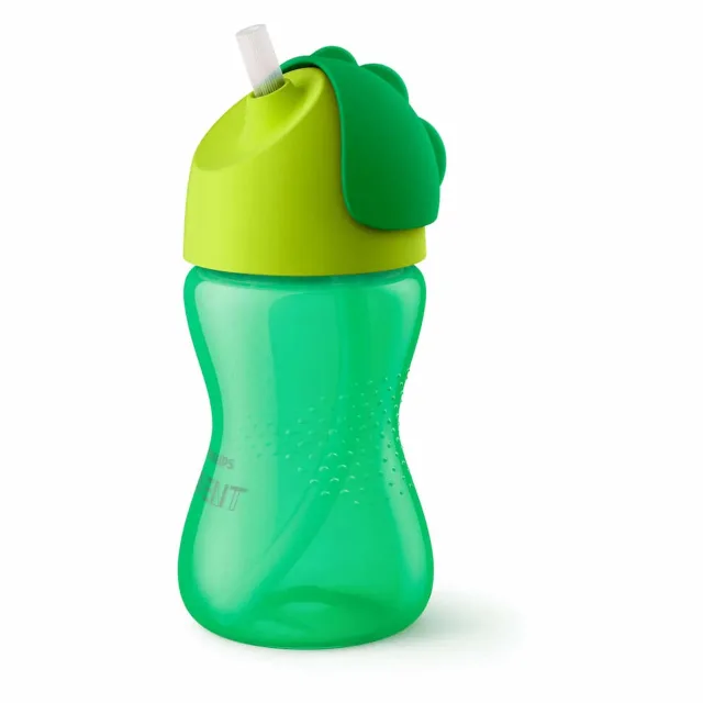 Philips Avent Krūzīte ar elastīgu salmiņu, 300 ml, 12M+, zaļa