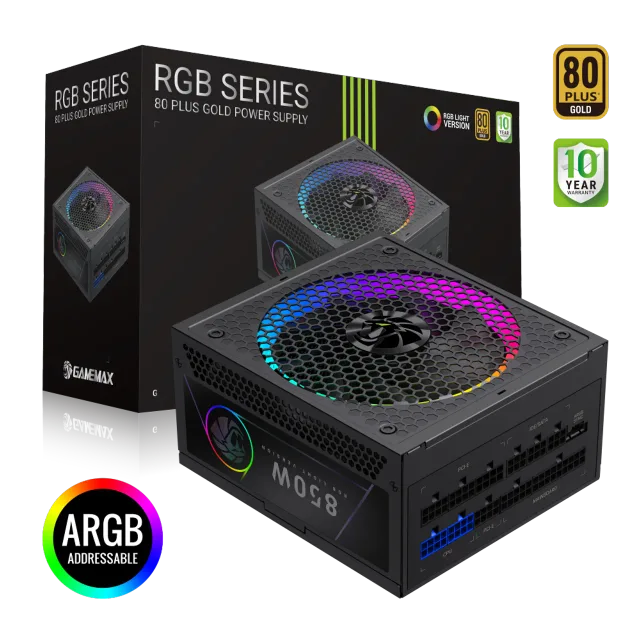 Gamemax PSU | RGB 850G | 850 W | Gold | Full Modular