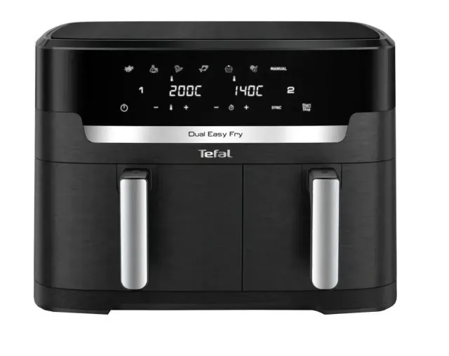 TEFAL | Air Fryer | EY942HE0 Easy Fry Dual XXL | Power 2700 W | Capacity 11 L | Black