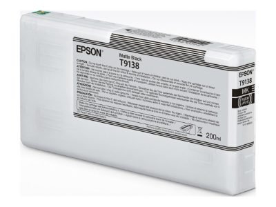 EPSON T91380N Matte Black Ink Cartridge (200ml), Epson C13T91380N, Epson T9138 - matte black - original - ink cartridge, Epson UltraChrome HDX Ink, Matte black