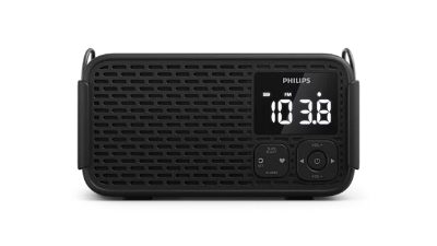 PHILIPS radio pulkstenis, melns