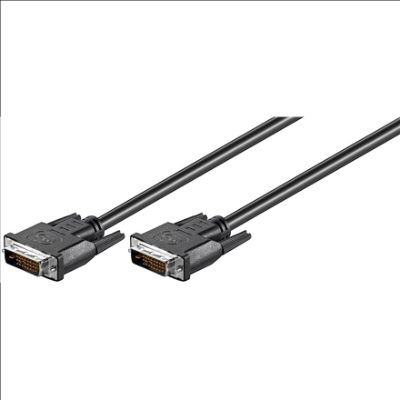 DVI-D FullHD cable Dual Link, nickel plated, DVI-D male Dual-Link (24+1 pin), DVI to DVI, 1.8 m
