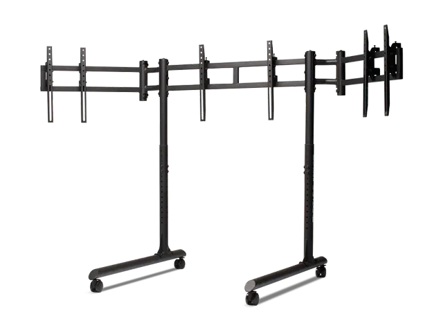 Next Level Racing Floor stand | Tube Freestanding Triple Monitor Stand | Up to 3x43 " | Height adjustment, Tilt | Maximum weight (capacity) 50 kg | Black