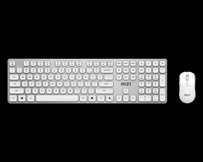 MSI FORGE K210 WIRELESS COMBO WHITE US, Keyboard and Mouse Set, Wireless, Mouse included, US, White