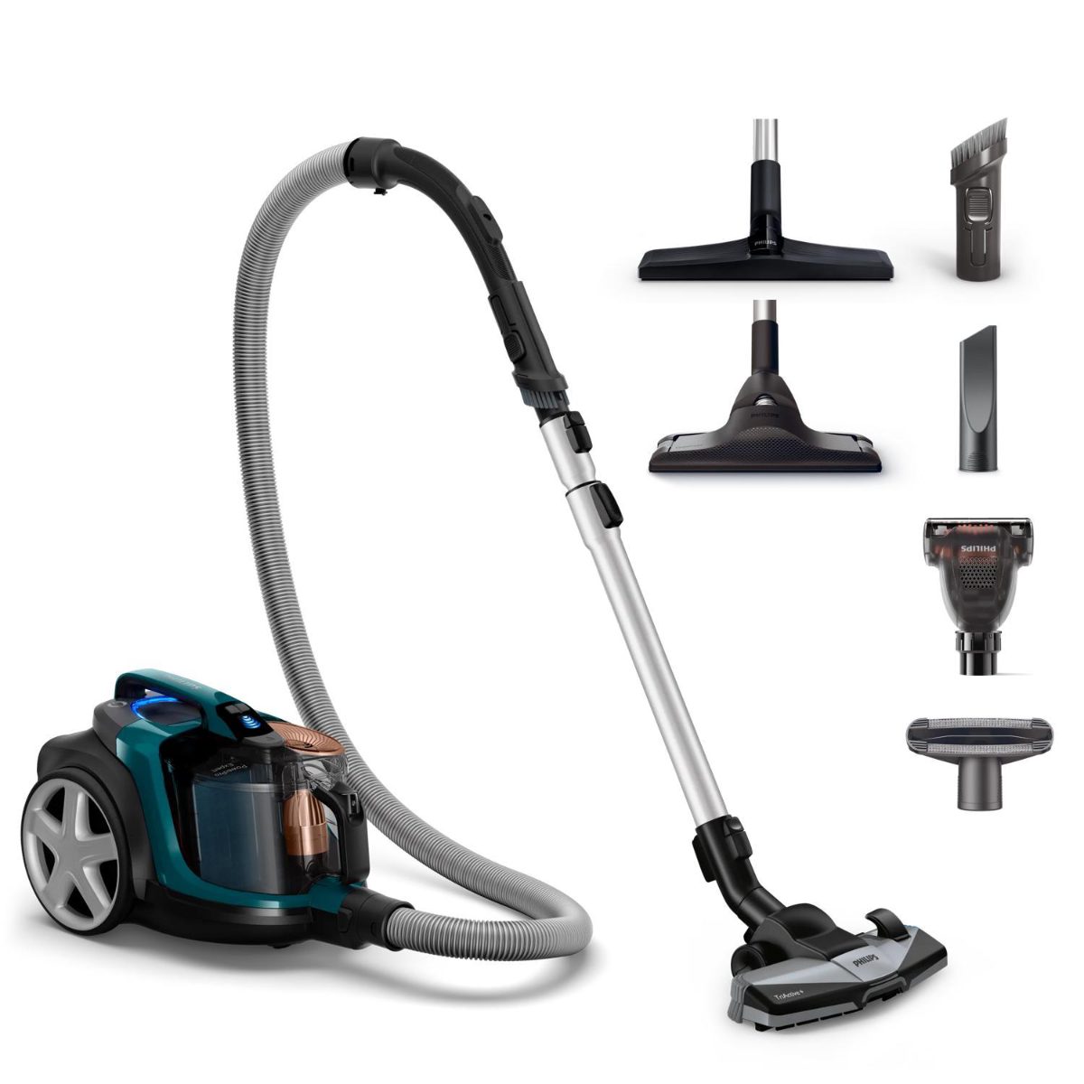 PHILIPS PowerPro Expert Bagless bezmaisa putekļsūcējs, (melns ar zaļu)