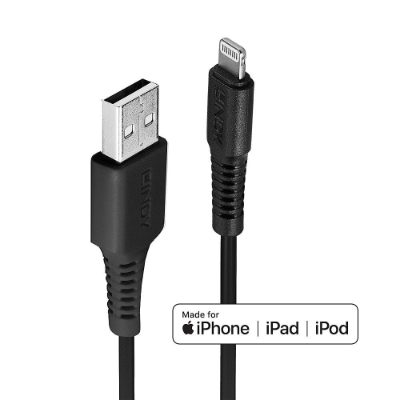CABLE USB-A TO LIGHTNING 2M/BLACK 31321 LINDY