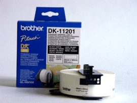 DK-11201 Standard Address Labels, Black, White, DK, 29mm x 90mm