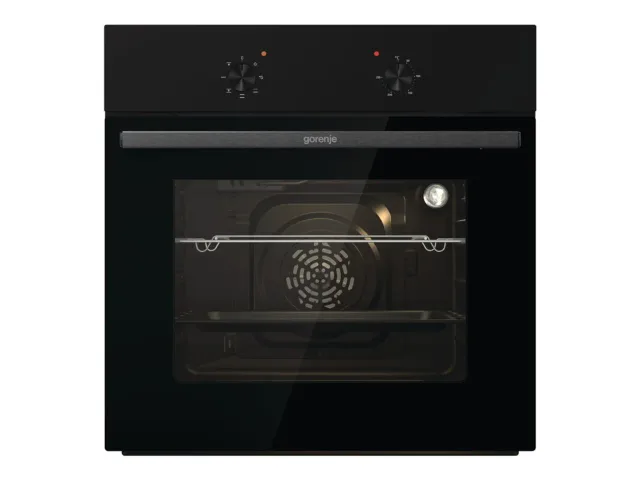Gorenje Oven | BO6615E01B | 60 L | Electric | EnamelClean | Push pull buttons | Convection | Height 59.5 cm | Width 59.5 cm | Black