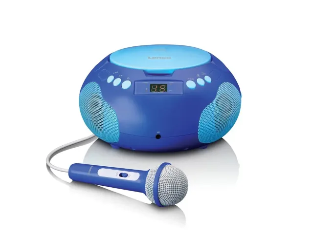 Lenco CD magnetola ar bluetooth un mikrofonu, zila