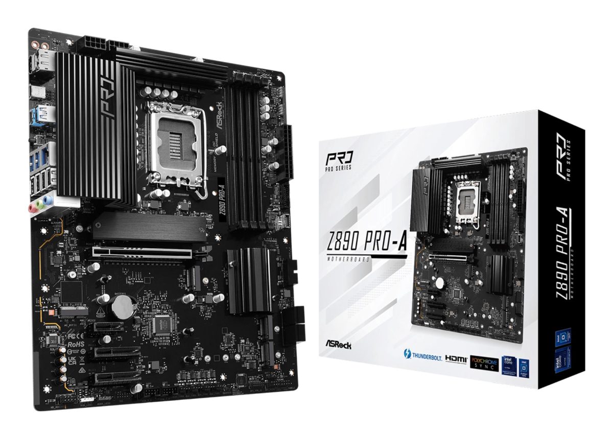 Mainboard, ASROCK, Intel Z890, LGA1851, ATX, Memory DDR5, Memory slots 4, 1xPCI-Express 4.0 1x, 2xPCI-Express 4.0 4x, 1xPCI-Express 5.0 16x, 1xM.2, 1xHDMI, 1xDisplayPort, 4xUSB 2.0, 2xUSB 3.2 type B, 1xUSB 3.2, 1xUSB-C, 1xUSB-C w/Thunderbolt, 1xRJ45, 3xAudio port, Z890PRO-A