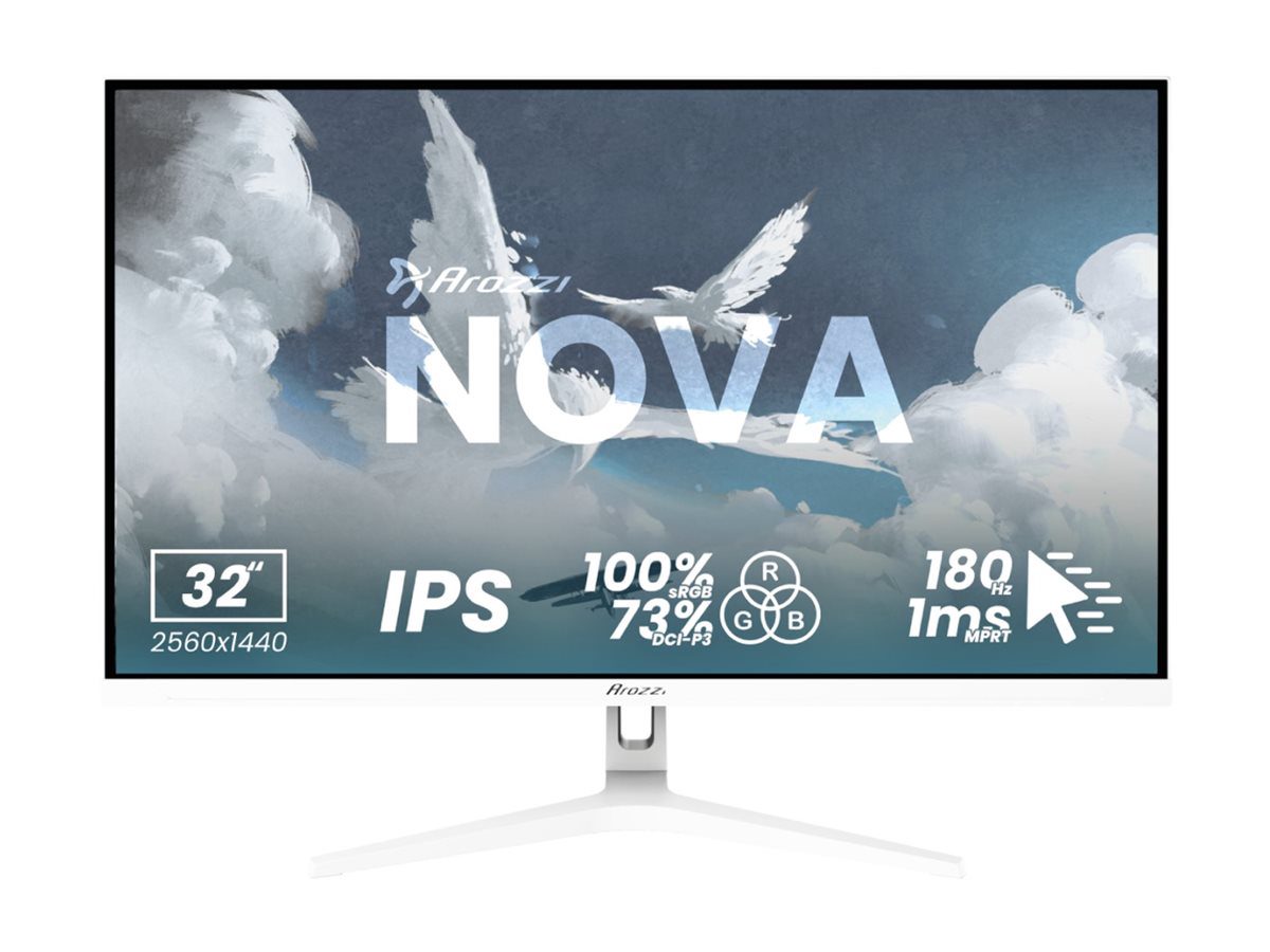 Nova, 32 ", IPS, QHD, 16:9, 180 Hz, 1 ms, 2560 x 1440 pixels, 300 cd/m², HDMI ports quantity 2, White
