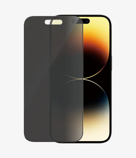 PanzerGlass | Screen protector | Apple | iPhone 14 Pro | Glass | Black | Ultra-Wide Fit; Easy installation; Privacy Filter; Fingerprint resistant | Privacy